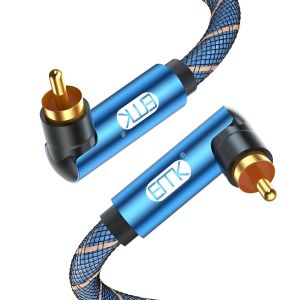 Câble Subwoofer Câble RCA Câble Audio Coaxial à Angle Droit Audio Numérique Mâle vers Mâle Coude RCA Câble Coaxial 90 Degrés pour Haut-Parleur, Smart-TV, Caisson de basse (0,5 mètre) - Neuf