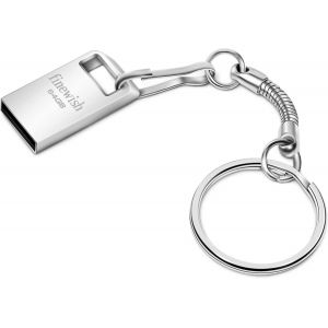 Cle USB 2.0 64 GO, M&eacute;tal Cl&eacute; USB 64GB USB Flash Drive 64GO Portable Clef USB 64 Giga avec Keychain pour Ordinateur Portable/PC/Voiture etc (Argent) - Neuf