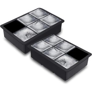 Mevronisshop-Lot De 2 Grands Moules &Agrave; Gla&ccedil;ons, Faciles &Agrave; Retirer, 6 Grands Bacs &Agrave; Gla&ccedil;ons Pour Cocktail Et Whisky, Sans Bpa - Neuf