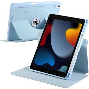 LORANKA-&Eacute;tui rotatif pour iPad 10,2"" 2021/2020/2019 (9e/8e/7e g&eacute;n&eacute;ration)/iPad Air 3 10,5"" 2019/iPad Pro 10,5"" 2017 avec porte-crayon, support de protection antichoc, fonction veille/r&eacute;veil - Neuf
