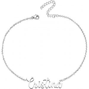 Eryi-Bracelet Pour Femme Avec Prénom En Acier Inoxydable - Pendentif Prénom Personnalisé Argenté Pour Femme - Cadeaux Personnalisés Pour Femme, Mère, Fille, Meilleure Amie - Neuf