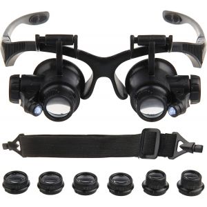 KAL-Loupe À Montage Frontal, Loupe, Loupe, Loupe, Loupe Pour Bijoutier, Montre - Kit De Réparation Pour La Lecture, La Réparation De Bijoux, La Réparation Électronique (Noir) - Neuf