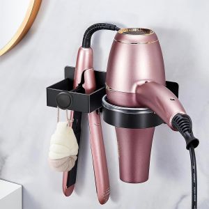 KALANKA-Support Seche Cheveux, Porte Seche Cheveux et Lisseur pour Salle de Bains/Chambre à Coucher/Hôtel, Porte Seche Cheveux sans Perçage a Adhésif/Vis, Support Seche Cheveux Mural, Porte Seche Che - Neuf