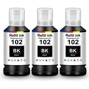 Encre E102 ET-2856 ET-3850 ET-4850 Compatible pour Epson E102 Multipack Noir Bouteille Cartouche Compatible pour Epson Ecotank ET-2850 ET-15000 ET-4856 ET-2851 ET-2750 ET-4750 ET-4700 ET-2756 - Neuf