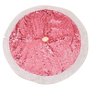 Jupe de sapin de No&euml;l rose &agrave; paillettes de 96,5 cm (38 pouces), tapis de sol brod&eacute; et paillet&eacute; pour sapin de No&euml;l, compatible avec les articles de f&ecirc;te de No&euml;l et d'Halloween - Neuf