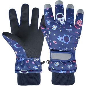 Gants De Ski Enfants Moufle Chaud Hiver Pour Gar&ccedil;on Fille Coupe-Vent Respirant Pu Les Palmiers Neige Ski Snowboard V&eacute;lo &Eacute;quitation Sport 2-13 Ans - Neuf