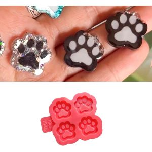 Moule En Silicone Pour R&eacute;sine &Eacute;poxy En Forme De Mini Patte : Cr&eacute;ez Des Porte-Cl&eacute;s, Des Boucles D'oreilles (Clou Et Paire), Des Breloques, Des Bagues, Des Bracelets Et Des Bijoux Diy - Neuf