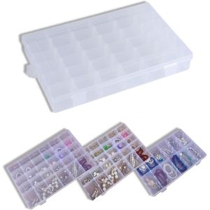 lbgwp60-Boite 36 Compartiments, Organ z Facilement, 36 Emplacements Amovibles, Boite Rangement Perles Tiroir, Boîte De Rangement Réglable Hautement Transparente 10,8 X 6,8 X 1,6 Pouces - Neuf