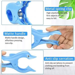 4pcs serviette de plage clip grand en plastique chaise de soleil clip coupe-vent serviette de plage clip chaise soleil pince à linge 8 - Neuf