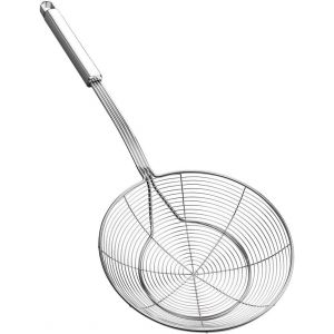 En Acier Inoxydable Skimmer Avec La Poignée Pour La Friture Et De Servir Des Aliments, Pâtes Alimentaires, Spaghetti, Nouilles (Diamètre: 16 Cm; Longueur Totale: 41.3 Cm) - Neuf