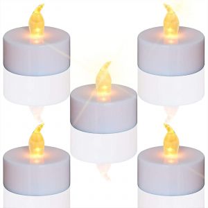 Bougies chauffe-plat, bougies LED sans flamme vacillante, lot de 24 fausses bougies r&eacute;alistes &agrave; piles - Neuf