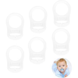 Lot De 6 Anneaux De Bouton En Silicone Pour T&eacute;tine-Anneau En Silicone (Couleur Transparente) - Neuf