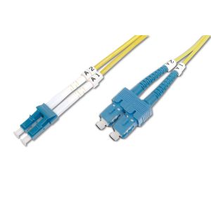 DK-2932-01-Câble À Fibre Optique OS2-1 m-LC à SC-Câble Fibre Optique Duplex-1/10 Gbit/s-SM Monomode LAN-Type De Fibre : 9/125-Jaune (Yellow) - Neuf