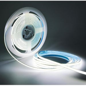 Ruban Led 12v, 5mm De Large Bande Cob Ultra &Eacute;troite Blanc 6000k 5 M&egrave;tres 400 Leds/M Total 2000 Leds Lumi&egrave;re N&eacute;on Pour F&ecirc;te, Comptoir, &Eacute;tag&egrave;re, D&eacute;coration Int&eacute;rieure - Neuf