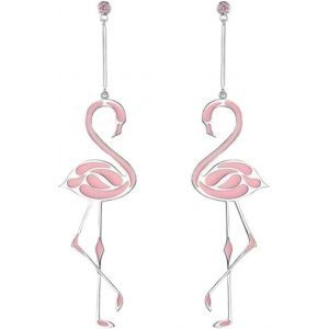 Flamant Rose Cristal Strass Balancent Hawa&iuml;en &Eacute;t&eacute; Oreille Goujon Boucles D'oreilles Pour Femmes Filles Adolescents - Neuf