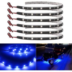 Kalanka-Lot De 6 Bandes Lumineuses Led &Eacute;tanches De 30 Cm Pour Int&eacute;rieur De Voiture, Moto, Chariot De Golf, Ext&eacute;rieur Bleu 12 V 5050 12smd - Neuf