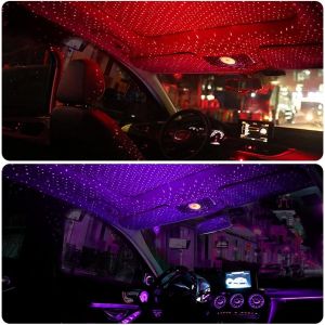 De Voiture De Led Toit Étoilé Atmosphère Projecteur De Lumière (Rouge, Bleu Et Violet), Réglable De Voiture Usb Plafond Projecteur, Romantique Mini Lampe Décorative Pour Toit De Voiture - Neuf