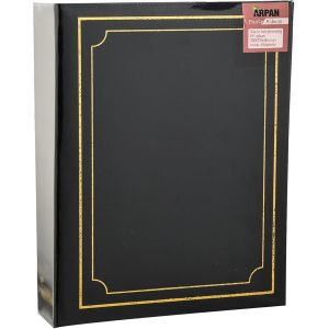 Yemaesre-Plain Noir Doublure En Timbre D'or Album Photo Avec 200 Photos Pour 6x4 "-No Memo - Neuf