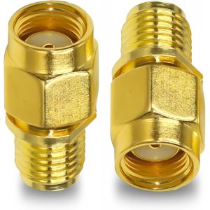 Connecteur Coaxial SMA Changeurs de Genre,Adaptateur Coaxial RP SMA Mâle vers SMA Femelle Adaptateur Coaxial RP SMA Prise vers Jack SMA pour Antenne WiFi,Câble d'Entension,Routeur 2 pièces - Neuf