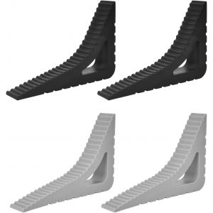 Letnerny-Lot De 4 Arr&ecirc;ts De Portes, Cale De Porte Antid&eacute;rapante, Arr&ecirc;t De Porte En Caoutchouc, Cale-Porte Mobile Protection Compatible Avec Tous Types De Sols Pour Int&eacute;rieur Ext&eacute;rieur (Gris, Noir - Neuf