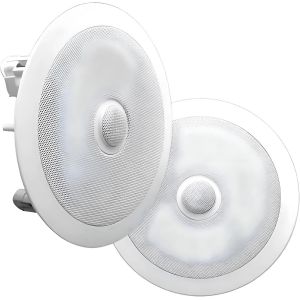 VornixorSarlshop-Enceinte Plafond/Murale 20,3 cm &iquest; Paire d'Enceintes 2 Voies Woofer M&eacute;dium-Grave avec Tweeter Orientable &agrave; D&ocirc;me en Titane de 2,54 cm Design- Haut Parleur Encastrable Plafond - Neuf