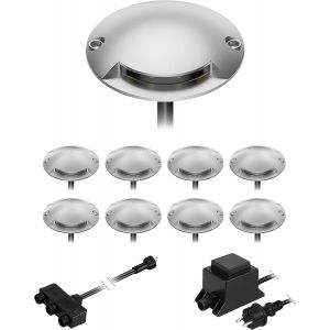 Lampe Led De Sol En Saillie Bunda, 1 Flamme, Pour L'extérieur, Carrossable, Blanc Chaud, 9 Pièces[Amp748225] - Neuf