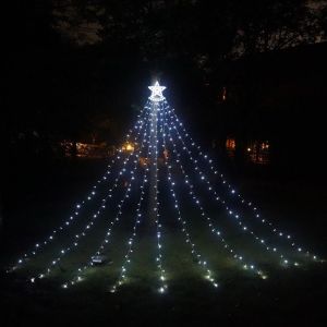 Décorations de Noël extérieures, 3,5 m LED Étoiles de Noël Lumières Cascade Arbre de Noël Lumières Extérieur Arbre de Noël Lumières pour Arbre de Noël Maison Fête Jardin Chambre B - Neuf