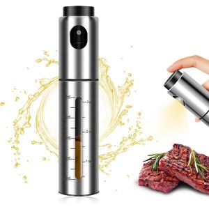 Vaporisateur en acier inoxydable 500 ml pour cuisine et barbecue pulvérisateur d'huile et vinaigre bouteille transparente idéale pour huile d'olive jus de citron et sauce soja usage intérieur et - Neuf