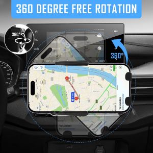 Chargeur Sans Fil De Voiture, Support De T&eacute;l&eacute;phone De Voiture Pour Prise D'air, Support De T&eacute;l&eacute;phone De Voiture Universel Station De Charge Inductive Pour Voiture (Bleu) - Neuf