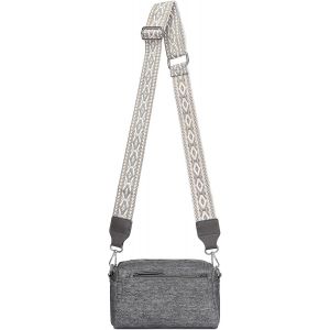 CAUC-Petit Sac &agrave; Main Bandouli&egrave;re Fille en Cuir Synth&eacute;tique - Texture Tress&eacute;e en V avec Pompon - Imperm&eacute;able Sac Port&eacute; &Eacute;paule, Cadeau pour No&euml;l et F&ecirc;tes - Neuf