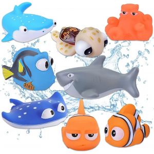 KAL-Le Monde De Nemo Toys &iquest; 8 Pi&egrave;ces Le Monde De Dory Nemo Jouets De Bain Flottants Pour B&eacute;b&eacute; Animaux Marins Jouet De Bain Pour Enfants Et Tout-Petits Jouet De Douche Et De Natation - Neuf