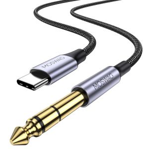 LORANKA-C&acirc;ble USB C vers 6.35mm TRS M&acirc;le Auxiliaire Audio St&eacute;r&eacute;o, 6.35mm Adaptateur Aux Audio Jack pour Google Pixel 4XL, Galaxy Note, Haut parleurs, &eacute;couteurs, Table de Mixage et Plus - Neuf