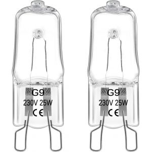 KAL-Ampoule De Four Halogène G9 25W 300 Degrés, 230V, Ampoule Halogène Dimmable Blanc Chaud 2800K, 300Lm, G9 Lampes Halogènes Pour Four, Micro-Ondes, Plafonnier, Eclairage D'Armoire, Lot De 2 - Neuf