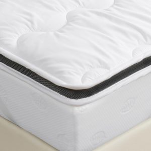 lbgwp60-Surmatelas Double En Fibre Creuse De Polyester Avec Côté En Maille Respirante De 6 Cm D'Épaisseur (135 X 190 X 6 Cm) - Neuf