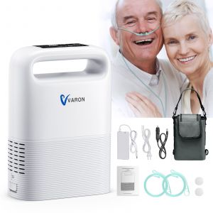 Concentrateur D'Oxyg&egrave;ne Portable Varon, Technologie Puls&eacute;e, 1-5 L/Min, Puret&eacute; De L'Oxyg&egrave;ne 93 &plusmn; 3 %, Avec Batterie, 2200 G, Blanc - Neuf
