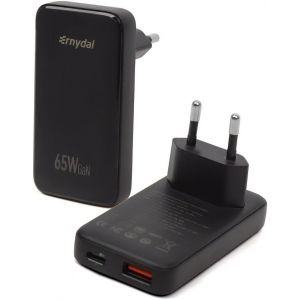 65W USB-C GaN Chargeur, 2-Port, Chargeur Rapide avec PD 3.0 & QC 4.0 Prise Chargeur Type C pour iPhone 16 15 14 13 12 11 Pro Max X XS XR 8 7 6S Plus Mini SE, iPad,Samsung Galaxy (65W Noir) - Neuf
