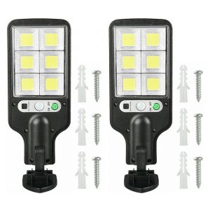 Lot De 2 Appliques Murales Solaires Led Avec D&eacute;tecteur De Mouvement Pour La S&eacute;curit&eacute; Et L'&eacute;clairage Ext&eacute;rieur - Neuf