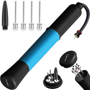 Acdsgd-Pompe &Agrave; Ballon Avec Stockage D'aiguilles, Pompe &Agrave; Ballon De Football Avec 5 Aiguilles Et C&acirc;ble Extensible, Pompe &Agrave; Air Manuelle Pour Ballons De Sport, Football, Basket-Ball, Volley-Ball - Neuf