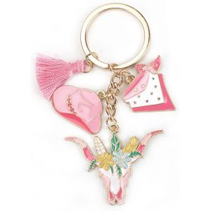 KAL-Porte-Clés De Cowboy Pour Garçon - Avec Bottes De Cowboy Et Porte-Bonheur - Pendentif Ange Gardien - Chaîne Pour Voiture - Petits Cadeaux Pour Petite Amie, Or, S - Neuf