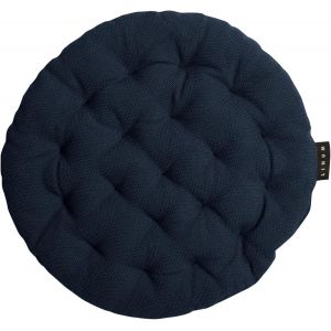 Pepper Elégante Galette De Chaise Rond Ø 37cm,100% Coton,Lavable En Machine,Bleu Marine Foncé - Neuf