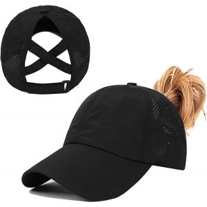 Kalanka-Queue De Cheval Casquette De Baseball, Léger Réglable Séchage Rapide Respirante Anti-Soleil Uv, Unisexe Couleur Messy Casquette Cross Hat - Neuf