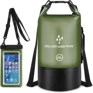 Kalanka-Sac Étanche De 20 L Avec Dessus Enroulable Pour Garder Votre Équipement Au Sec Avec Sac Pour Téléphone Portable Pour Kayak, Bateau, Excursion, Canoë, Rafting, Natation, Snowboard, Camping Et - Neuf