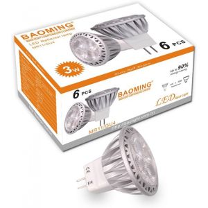 Ampoule Led Spot Gu4 Led Mr11 35w Halogène Équivalent 12 V Dc/Ac 3 W 250lm 30 ° Angle De Faisceau Blanc Chaud 2700 K Ampoules Led Lot De 6 Unités - Neuf
