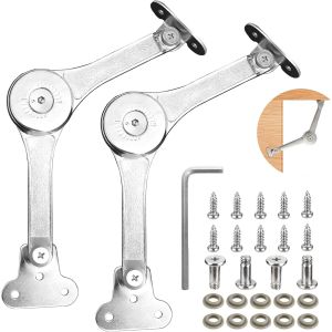 2 Pcs Support Charni&egrave;res pour Placards, Charniere Relevable, Charni&egrave;re de Support de Couvercles &agrave; 75/90/110 Degr&eacute;s, Stay Charni&egrave;res de Armoire Meuble Porte Ascenseur, Charni&egrave;res de Support de - Neuf