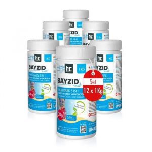 Pastilles de Chlore pour Piscine(20g) 6 x 1kg, BAYZID®, Chlore Multifonction 5 en 1 - Traitement Complet et Écologique - Neuf