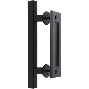 Yujtg-30 Cm Poignée Porte Coulissante, Rectangulaire Poignée De Porte Noire Poignée Pour Portails, Garages, Armoires - Neuf
