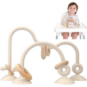 TDRFL-Jouet Ventouse Chaise Haute Bebe,Baby Jouets Montessori,Jouet Silicone Ventouse,Jouets D'Éveil Pour Bébé,Jouet Bain Bébé,Cadeau Enfant Fille Et Garçon Pour Bébé,Beige - Neuf