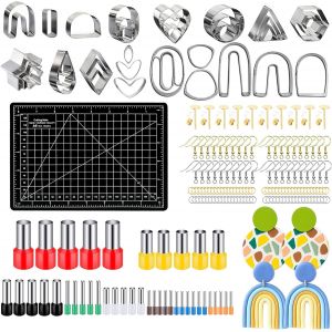 Ulteronixshop-Lot De 227 Emporte-Pi&egrave;ces En Argile Polym&egrave;re Pour Boucles D'oreilles, 36 Formes Cutters D'argile Polym&egrave;re Avec Cartes Pour Fabrication De Bijoux En Argile Polym&egrave;re - Neuf