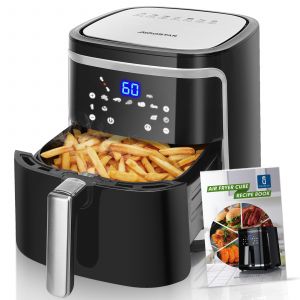Aigostar Cube - Friteuse à air sans huile de 7L, 1900W. 7 préprogrammes, mode manuel et fonction maintien au chaud. Panneau tactile LED. Utilisation dans panier ou tiroir. Livre de recettes inclus. - Neuf