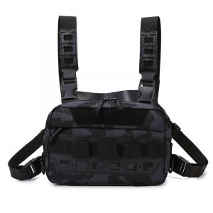 Sac De Gilet De Pêche Pour Hommes,Leurres De Pêche Camouflage,Matériel Utilitaire,Sacs De Poitrine,Sac De Taille,Alpinisme En Plein Air,Camping,Randonnée,Chasse Edc-Noir Camo - Neuf